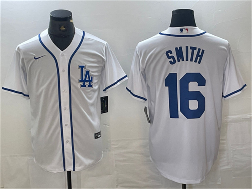 Men's White Los Angeles Dodgers #16 Will Smith Cool Base Stitched Baseball Jersey